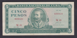 CUBA 5 PESOS 1972 MBC / XF - Cuba