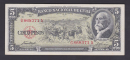 CUBA 5 PESOS 1958 MBC / XF - Cuba