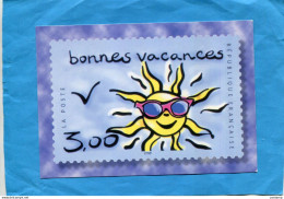 Carte ""VIVE LES VACANCES"" Soleil Avec Lunettes - Timbres (représentations)