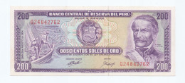 PERU - 200 SOLES DE ORO CASTILLA FISHERMEN FRIGATE P-103b 1974 - UNC - Perú