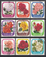 NEW ZEALAND 667-675,used,falc Hinged,roses - Oblitérés