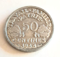 Piece De 50 Centimes 1944 - Etat Francais - F. 196/3 - KM#914.1 - 50 Centimes