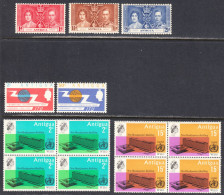 Antigua 1937,65,66 Mint No Hinge/mint Mounted, Sc# 81-83,153-154,165-166. SG - 1858-1960 Colonia Britannica