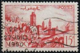 Maroc 1947 Yv. N°262A - 15F Rouge Remparts - Oblitéré - Gebraucht