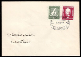 EAST GERMANY(1958) Max Planck. Unaddressed FDC With Cachet And Thematic Cancel. Scott Nos 383-4. - 1950-1970