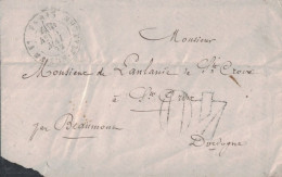 PARIS - LA MAISON-BLANCHE - CACHET A DATE AVEC TAXE 40c  DANS LE DATEUR + TAXE 40 DOUBLE TRAIT - LE 5 MAI 1872 - PEU CO - Altri & Non Classificati