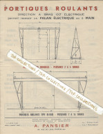 INDUSTRIE MECANIQUE PARIS PONTS ROULANTS  Circa 1950 DOCUMENTATION ET MODELES 4 PAGES V.SCANS - 1950 - ...