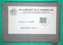 N°130 SEMEUSE BELLE ENVELOPPE CARTONNEE MARKT & Co PARIS QUICAILLERIE POUR CRUSEILLE HAUTE SAVOIE LETTRE COVER FRANCE - Cartas & Documentos