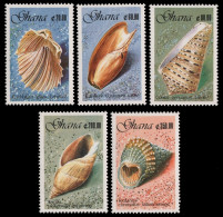 Ghana 1990 - Mi-Nr. 1364-1368 ** - MNH - Meeresschnecken / Marine Snails - Ghana (1957-...)