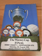 Watney Cup Final 1970 Programa Derby County-Manchester Utd - Deportes