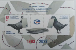 Czech Republik 2023, 30 Jahre RTschechischen Post, Zusammenausgabe Mit Slowakei, MNH - Blocks & Kleinbögen