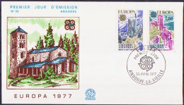 Europa CEPT 1977 Andorre Français - Andorra FDC2 Y&T N°261 à 262 - Michel N°282 à 283 - 1977