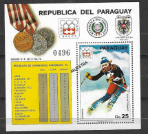 Olympische Spelen 1976 , Paraguay - Blok Met Opdruk " MUESTRA " Postfris - Inverno1976: Innsbruck