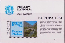 Andorre Viguerie - Andorra Bloc Feuillet 1984 Y&T N°BF(1) - Michel N°B(?) *** - Pont De Margineda - Vegueria Episcopal