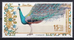 TURKEY 2023 Peocock,Bird,Aves,Feather,Flower,Flora,Pavo Cristatus,1v Stamp MNH (**) - Neufs