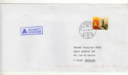 Enveloppe SUISSE HELVETIA Oblitération 1246 CORSIER 21/11/2000 - Marcophilie