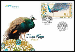 TURKEY 2023 Peocock,Bird,Aves,Feather,Flower,Flora,Pavo Cristatus,FDC Cover (**) - Briefe U. Dokumente
