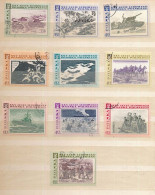 10 Timbres Oblitérés POLOGNE III-13 Dessins, Gravures  De Scènes De La Guerre 1939-1945 - Gravures