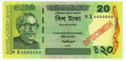 Bangladesh 20 Taka 2014 Specimen P-55Acs FDS (B/1-61EB - Bangladesh