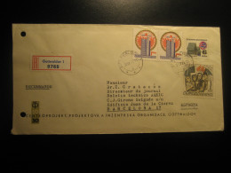 GOTTWALDOV 1975 To Barcelona Spain Registered Cancel Cover CZECHOSLOVAKIA - Storia Postale