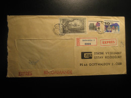 GOTTWALDOV 1975 Express Registered Cancel Cover CZECHOSLOVAKIA - Briefe U. Dokumente