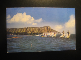 WAIKIKI Honolulu Hawaii Beach Surf Surfing Surfer Flying Clippers Pan American World Airways Postcard USA - Honolulu