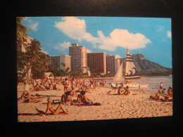 WAIKIKI Honolulu Hawaii Beach Cancel 1981 To Sweden Postcard USA - Honolulu