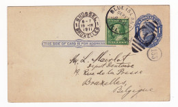 Post Card 1911 Blue Island Illinois USA Bruxelles Belgique - 1901-20