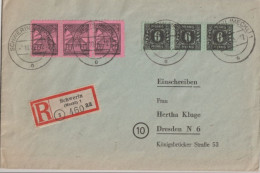 1945 - POSTE LOCALE SBZ - ENVELOPPE RECOMMANDEE De SCHWERIN (MECKLENBURG) => DRESDEN - Lettres & Documents