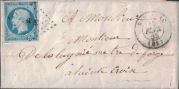 DORDOGNE - BERGERAC - LE 15-2-1855 - EMPIRE - N°14 -OBITERATION PC369 FAIBLE - AVEC TEXTE ET SIGNATURE. - 1849-1876: Periodo Clásico