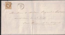 DORDOGNE - BERGERAC - LE 15-2-1859 - EMPIRE - N°13 -OBITERATION PC369 - AVEC TEXTE . - 1849-1876: Klassieke Periode