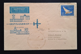 DDR 1960, Erstflug BERLIN-BELGRAD - Luftpost