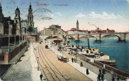 ALLEMAGNE - Dresden - Terrassenufer - Colorisé - Carte Postale Ancienne - Dresden