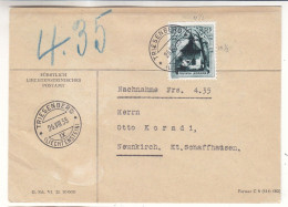 Liechtenstein - Lettre De 1935 - Oblit Triesenberg - Exp Vers Neunkirch - Dentelure 11,5 X 10,50 - Valeur 75 Euros - Brieven En Documenten