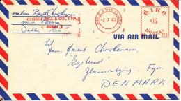 Ireland Air Mail Cover With Meter Cancel Baile Atha Cliath 2-1-1963 Sent To Denmark - Cartas & Documentos