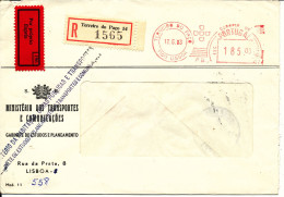 Portugal Registered Express Cover With Meter Cancel Terreiro Do Paco 12-5-1983 - Covers & Documents