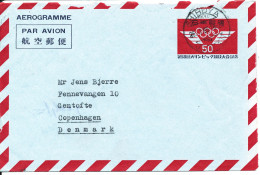 Japan Aerogramme Sent To Denmark 26-1-1965 - Aérogrammes