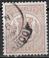 1869-1871 Wapenzegels ½ Cent Bruin Tanding 13 1/4 Grote Gaten NVPH 13 D Mooi Gecentreerd - Gebruikt