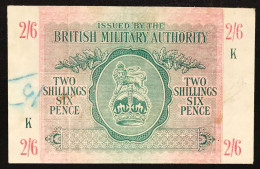 BMA 2/6 Shillings. BRITISH MILITARY AUTHORITY 1943 Bb Scritta A Matita LOTTO 1536 - 2. WK - Alliierte Besatzung