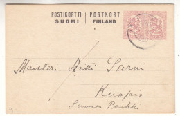 Finlande - Carte Postale De 1919 - Entier Postal - Oblit Kuopio - Exp Vers Kuopio - - Lettres & Documents