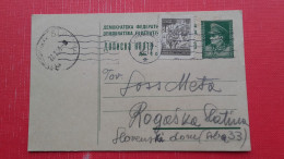 Dopisnica DFJ 1 Din(Tito).Zig/postmark:strojni Zig Ljubljana,Rogaska Slatina.Pisal Mik(Nikolaj) Soss - Slowenien