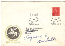 Finlande - Lettre De 1966 - Oblit Turku Abo - Cachet De Assebroek - Cartas & Documentos