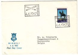 Finlande - Lettre De 1967 - Oblit Mikkeli - Chevaux - - Briefe U. Dokumente