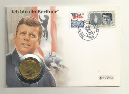 USA ENVELOPPE N° 24215 SOUVENIR  JFK  TP OBLITERATION DALLAS TEXAS + PIECE 50 CTS . - Kennedy (John F.)