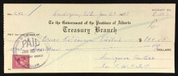 To The Gobernment Of The Province Of Alberta Tresaury Branch 100 Dollars 1947  LOTTO 1702 - Altri & Non Classificati