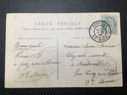 Marque Postale Eurville Haute Marne  Année 1906 - Poste