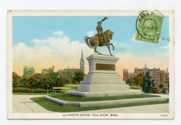FALL RIVER, Massachusetts - La Fayette Statue  ( 2 Scans ) - Fall River