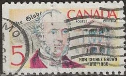 CANADA 1968 150th Birth Anniversary Of George Brown (politician And Journalist) - 5c George Brown & Building FU - Used Stamps