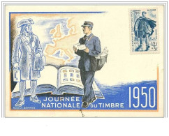 ARTS.CARTE MAXIMUM.n°133.JOURNEE NATIONALE DU TIMBRE 1950. - Poste