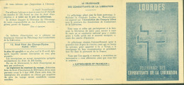 Guerre 40 Programme Pèlerinage Des Combattants De La Libération à Lourdes - Guerre De 1939-45